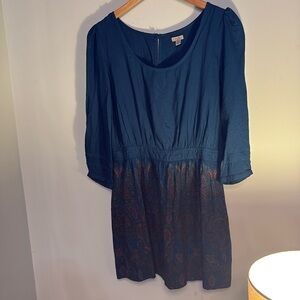 Ecote Teal and Paisley Dress Small